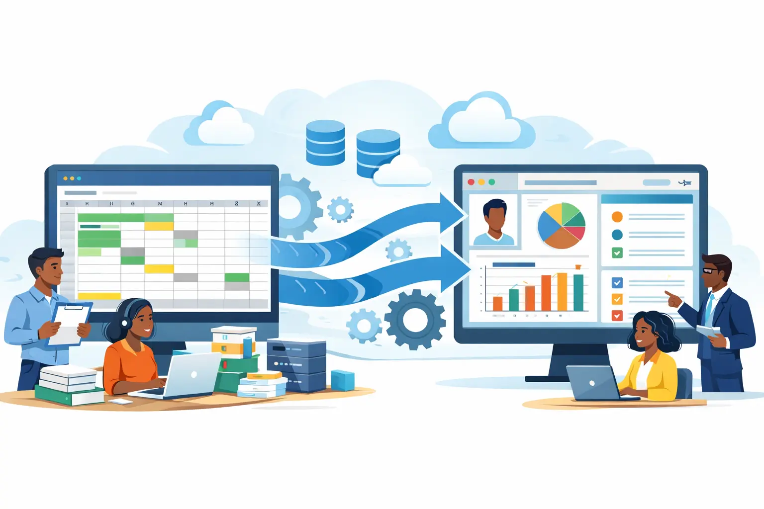 Google Sheets to Salesforce CRM migration illustration