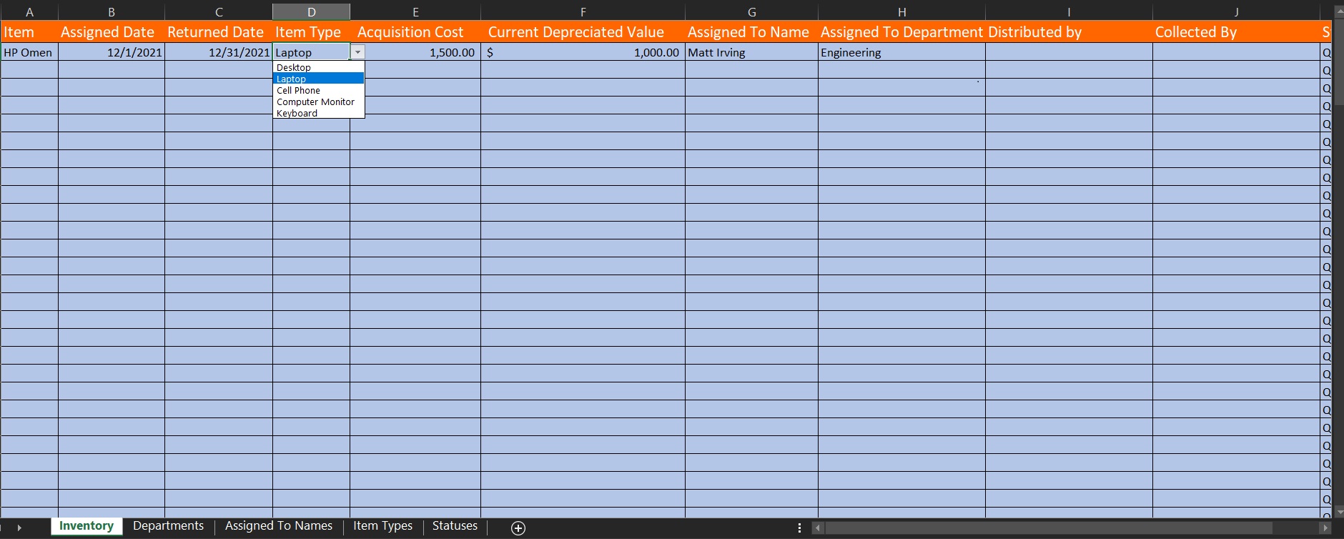 excel template for inventory